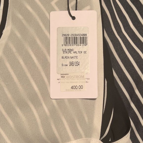 Reiss Black and White Geometric Midi Dress - Picture 6 of 6